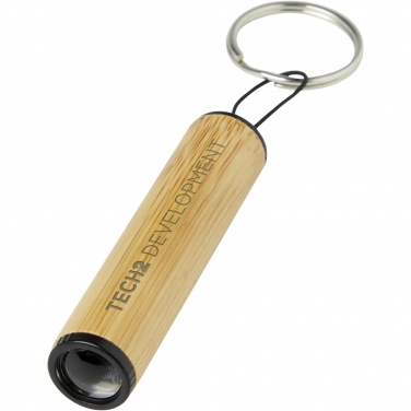 Logo trade promotional product photo of: Cane bamboo key ring with light