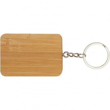 Logo trade promotional merchandise photo of: Reel 6-in-1 retractable bamboo key ring charging cable