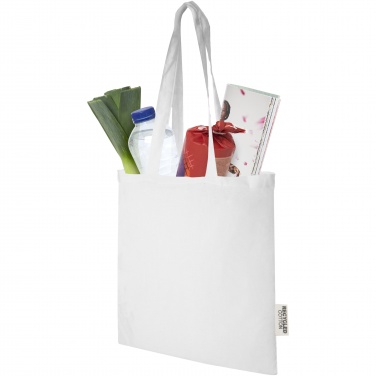 Logotrade promotional gift image of: Madras 140 g/m2 GRS recycled cotton tote bag 7L