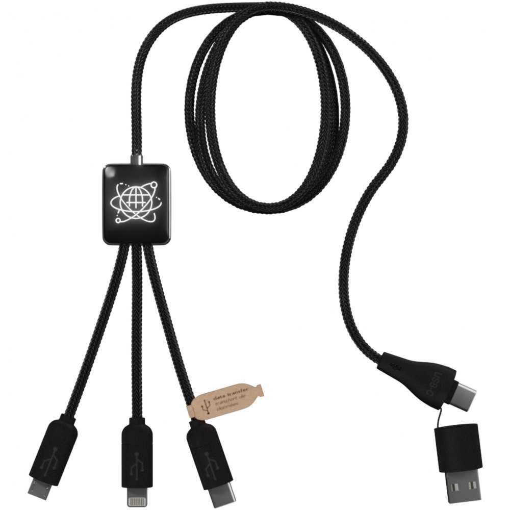 Logo trade promotional products image of: SCX.design C45 5-in-1 rPET charging cable with data transfer