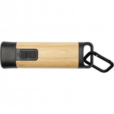 Logo trade advertising products image of: Kuma bamboo/RCS recycled plastic torch with carabiner