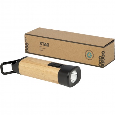 Logotrade promotional giveaways photo of: Kuma bamboo/RCS recycled plastic torch with carabiner