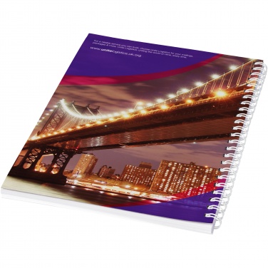 Logo trade advertising products image of: Desk-Mate® A5 spiral notebook with printed back cover