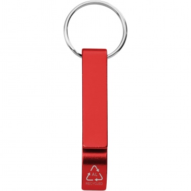 Logo trade promotional merchandise image of: Tao RCS recycled aluminium bottle and can opener with keychain 