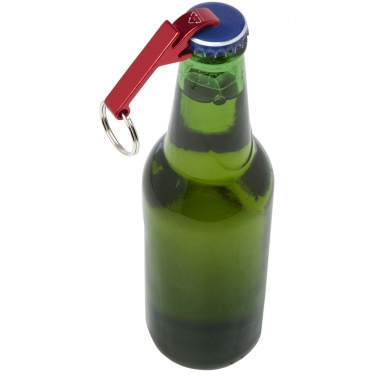 Logotrade advertising products photo of: Tao RCS recycled aluminium bottle and can opener with keychain 