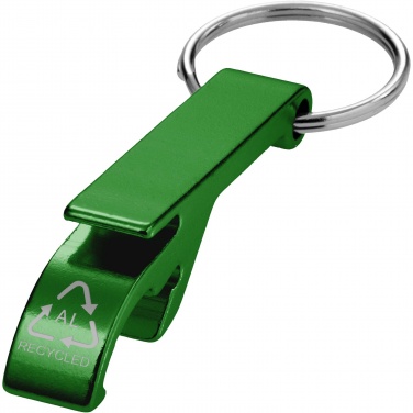 Logo trade corporate gift photo of: Tao RCS recycled aluminium bottle and can opener with keychain 