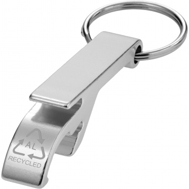 Logo trade promotional items image of: Tao RCS recycled aluminium bottle and can opener with keychain 