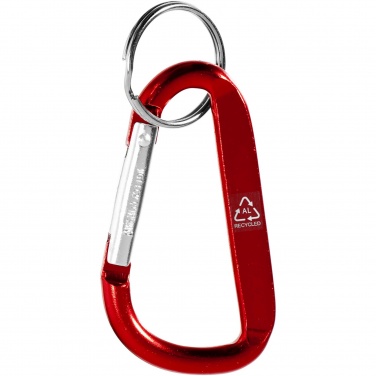 Logo trade promotional giveaways picture of: Timor RCS recycled aluminium carabiner keychain