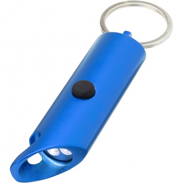 Logotrade promotional product image of: Flare RCS recycled aluminium IPX LED light and bottle opener with keychain