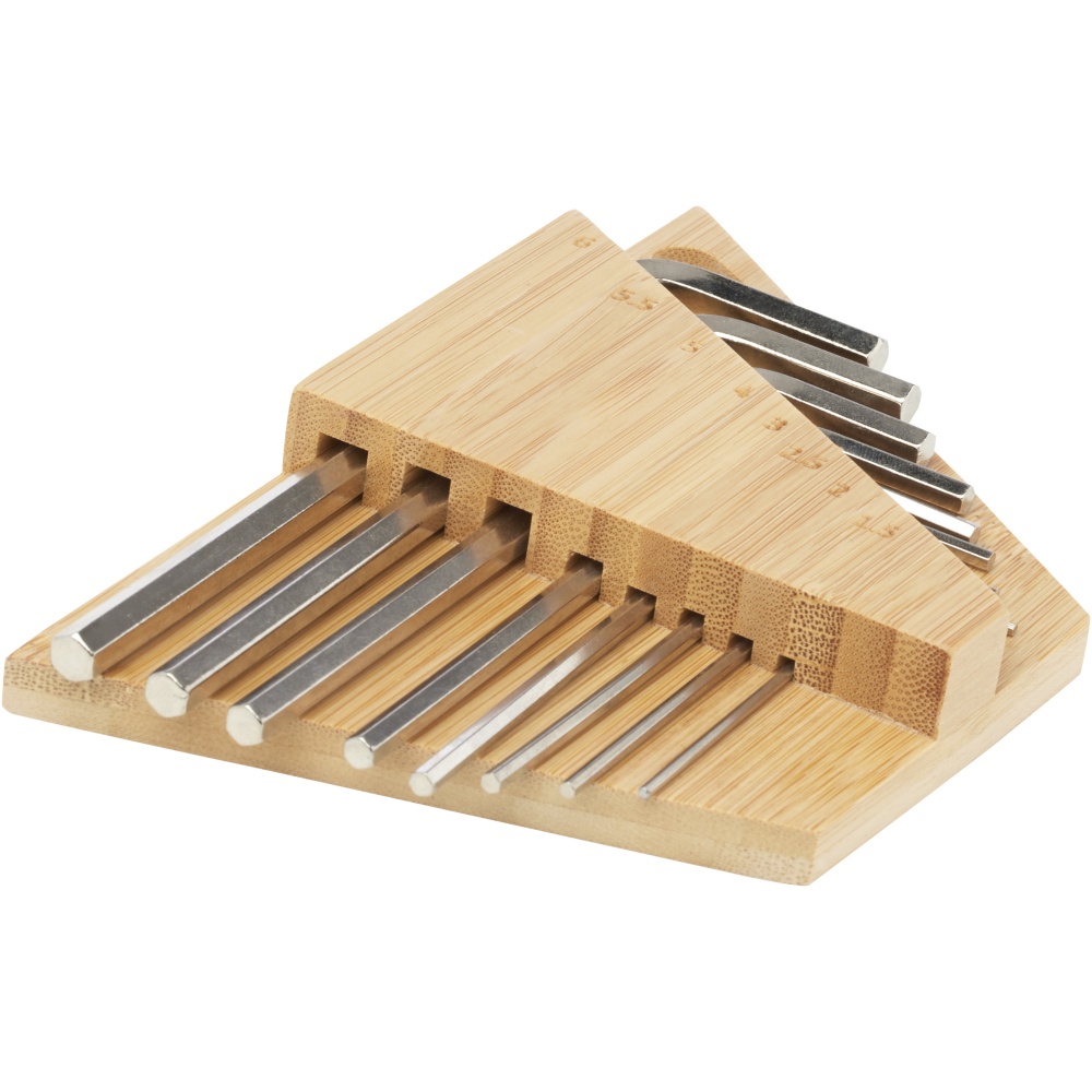 Logo trade promotional giveaway photo of: Allen bamboo hex key tool set