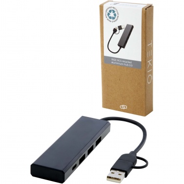 Logo trade business gift photo of: Rise RCS recycled aluminium USB 2.0 hub