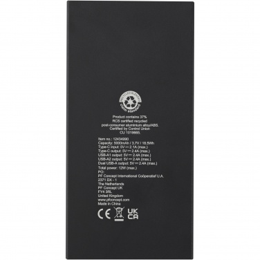 Logo trade advertising products picture of: Connect 5000 mAh recycled aluminium power bank 