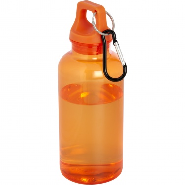 Logotrade promotional product picture of: Oregon 400 ml RCS certified recycled plastic water bottle with carabiner