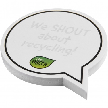 Logo trade promotional merchandise picture of: Sticky-Mate® speech bubble-shaped recycled sticky notes