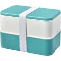 MIYO Renew double layer lunch box, Reef blue / Ivory white / White