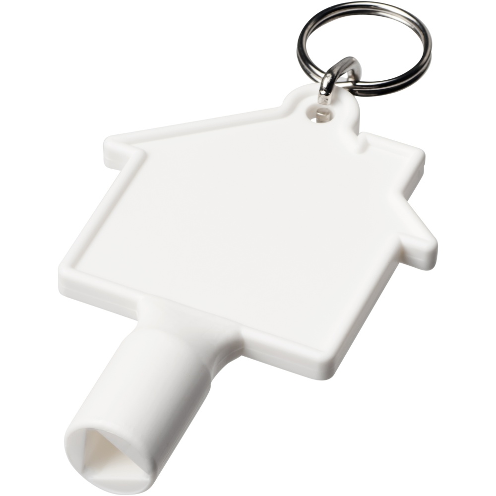 Logo trade advertising product photo of: Maximilian house-shaped recycled utility key keychain