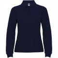 Estrella long sleeve women's polo, Navy Blue