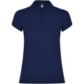 Star short sleeve women's polo, Navy Blue