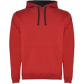 Urban men's hoodie, Red / Solid black