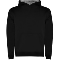 Urban kids hoodie, Solid black / Marl Grey