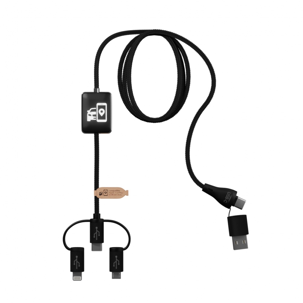 Logo trade promotional items picture of: SCX.design C48 CarPlay 5-in-1 charging cable 