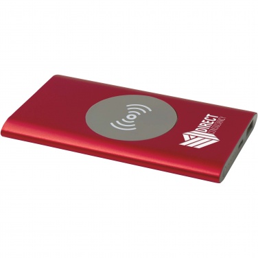 Logo trade promotional items image of: Juice 4000 mAh Type-C recycled aluminium wireless power bank 