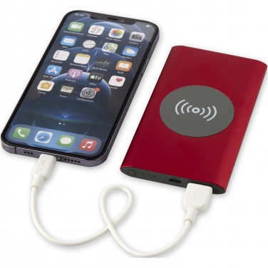 Logo trade corporate gifts image of: Juice 4000 mAh Type-C recycled aluminium wireless power bank 