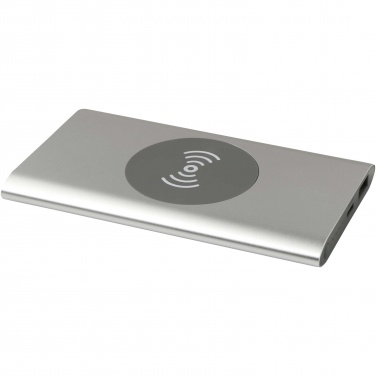 Logo trade promotional merchandise image of: Juice 4000 mAh Type-C recycled aluminium wireless power bank 