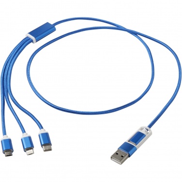 Logo trade promotional items picture of: Versatile 5-1 recycled aluminium charging cable