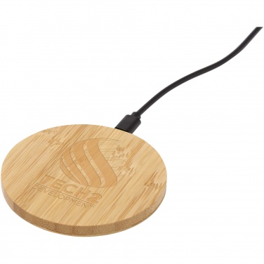 Logo trade promotional items picture of: Essence 15W bamboo wireless charging pad