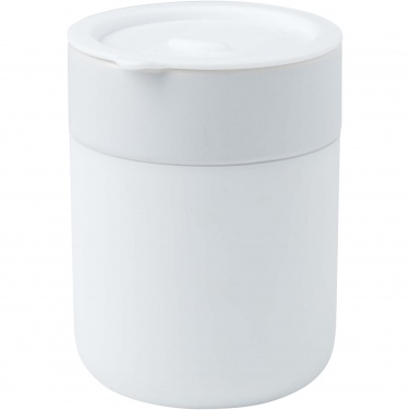 Logo trade promotional gift photo of: Java 330 ml ceramic tumbler with silicone wrap and plastic lid