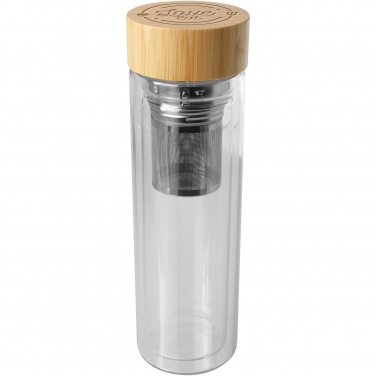 Logotrade promotional giveaways photo of: Bailey 400 ml borsilicate glass infuser bottle with bamboo lid