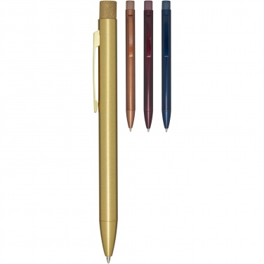 Logo trade promotional item photo of: Beatriz recycled brass ballpoint pen