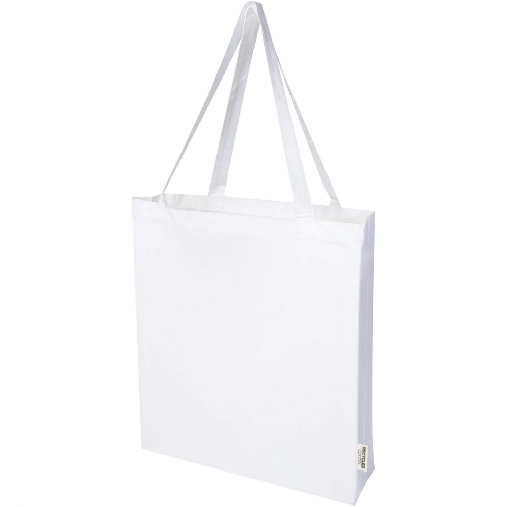 Logo trade business gift photo of: Madras 140 g/m² GRS recycled cotton gusset tote bag