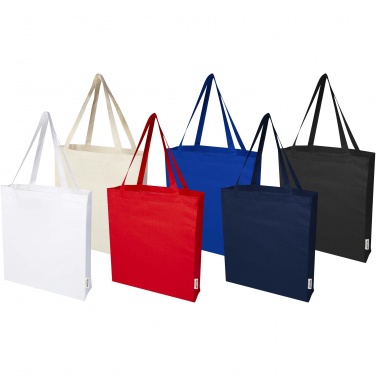 Logo trade business gift photo of: Madras 140 g/m² GRS recycled cotton gusset tote bag