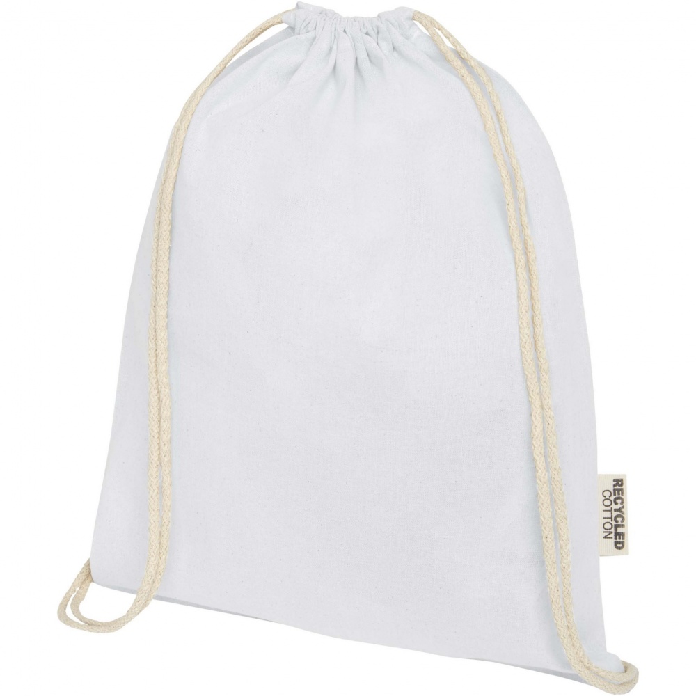 Logo trade business gift photo of: Oregon 140 g/m² GRS recycled cotton drawstring bag