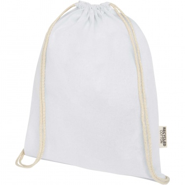 Logo trade advertising product photo of: Oregon 140 g/m² GRS recycled cotton drawstring bag