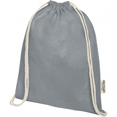 Logo trade promotional merchandise picture of: Oregon 140 g/m² GRS recycled cotton drawstring bag