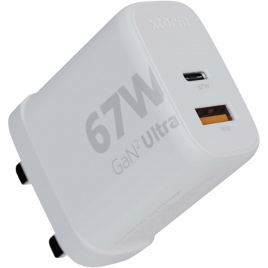 Logotrade promotional merchandise picture of: Xtorm XEC067G GaN² Ultra 67W wall charger - UK plug