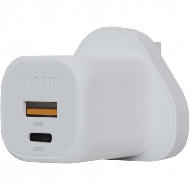 Logo trade promotional giveaways image of: Xtorm XEC035 GaN² Ultra 35W wall charger - UK plug