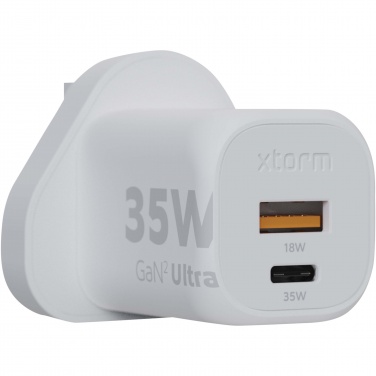 Logo trade promotional gift photo of: Xtorm XEC035 GaN² Ultra 35W wall charger - UK plug