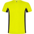 Shanghai short sleeve kids sports t-shirt, Fluor Yellow / Solid black