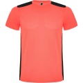 Detroit short sleeve kids sports t-shirt, Fluor Coral / Solid black