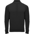 Epiro long sleeve unisex quarter zip sweatshirt, Solid black