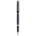 Hemisphere colour blocking rollerball pen with palladium trim, Blue / Solid black