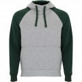 Badet unisex two-tone hoodie, Heather grey / Bottle green