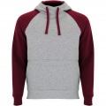 Badet unisex two-tone hoodie, Heather grey / Garnet