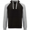 Badet kids two-tone hoodie, Solid black / Heather grey