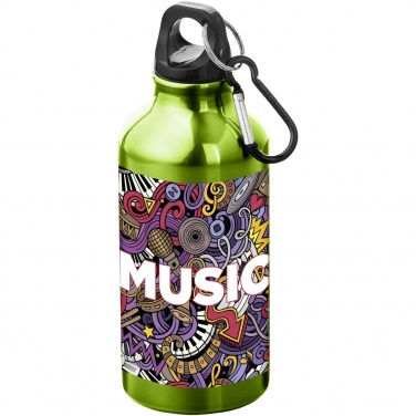 Logotrade advertising products photo of: Oregon 400 ml aluminium water bottle with carabiner