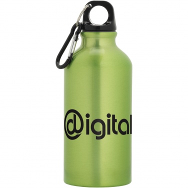 Logotrade business gift image of: Oregon 400 ml aluminium water bottle with carabiner